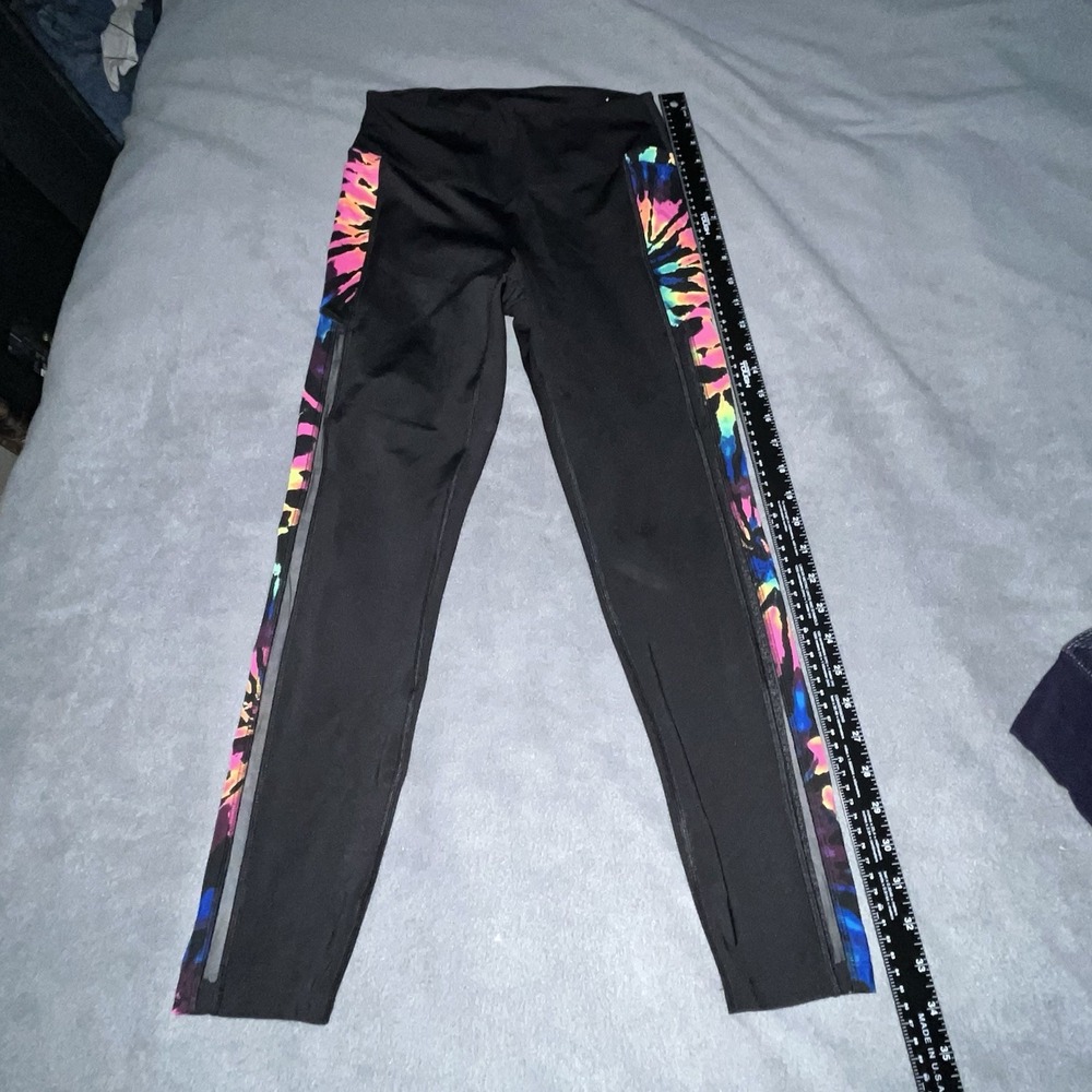 Victoria's Secret VS Pink Black & Tie Dye Yoga Active Leggings Medium Pockets